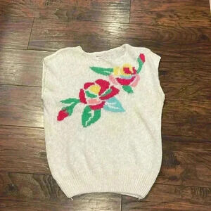 Vintage Knit Floral Detail Sweater